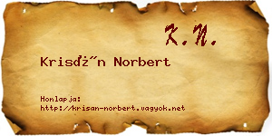 Krisán Norbert névjegykártya
