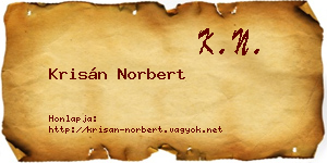 Krisán Norbert névjegykártya