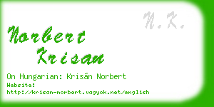 norbert krisan business card